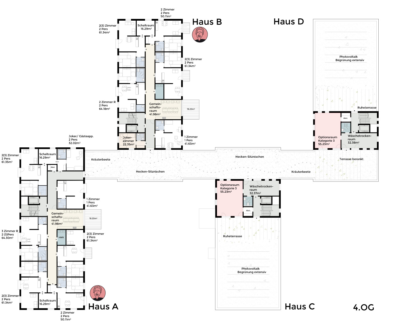 Beispiel B: Grundriss 4. Obergeschoss